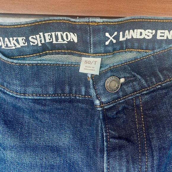 Lands End Jeans Mens 50T Blue Dark Wash Relaxed Fit Denim Blake Shelton - Picture 4 of 15